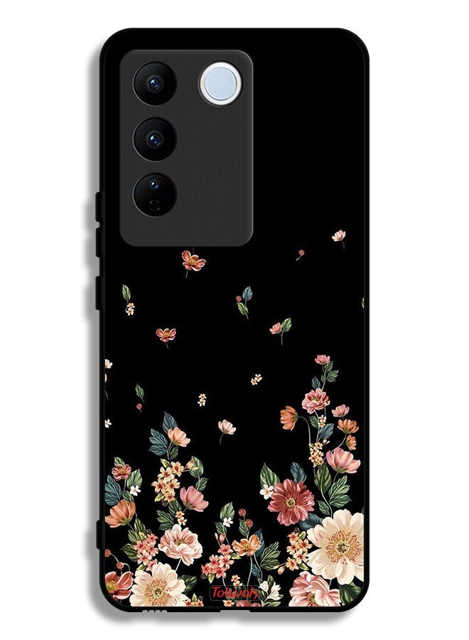Tolwak غطاء واقي لهاتف فيفو V27e مزين بزهور صغيرة في الأسفل - Image 1