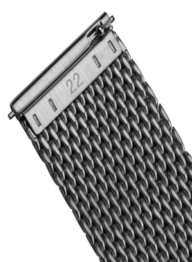 WatchGecko Classic Mesh Watch Strap, Polished or Satin Brushed Finish, 18-22mm. Men's Replacement Stainless Steel Band. Quick Release Spring Bars for Easy Changes, 20mm, Stainless Steel, No Gemstone - Image 2