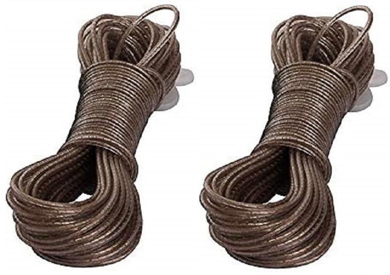 MobFest 20 Meter PVC Coated Steel Wire Rope Washing Line AntiRust Clothesline with 2 Plastic Hooks Multi Color Pack of 2 - Image 1