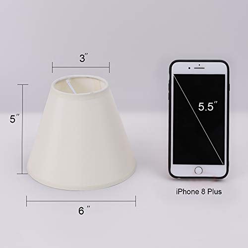 Wellmet Chandelier Shades, ONLY FOR CANDELABRA BULBS, Clip-on Fitter Lamp Shades, 3" x 6" x 5", Set of 6, Cream White - Image 3