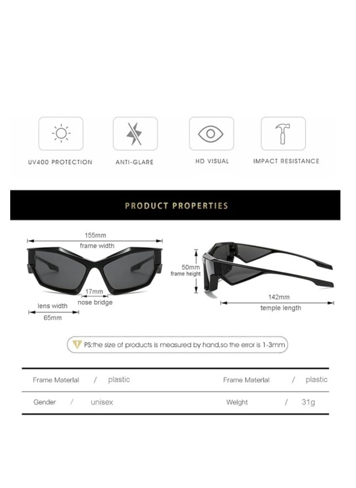 Excefore - Trendy Wrap Around Fashion Sunglasses for Men Women, Cool Sport Y2K Sunglasses Future Style Glasses - Image 1