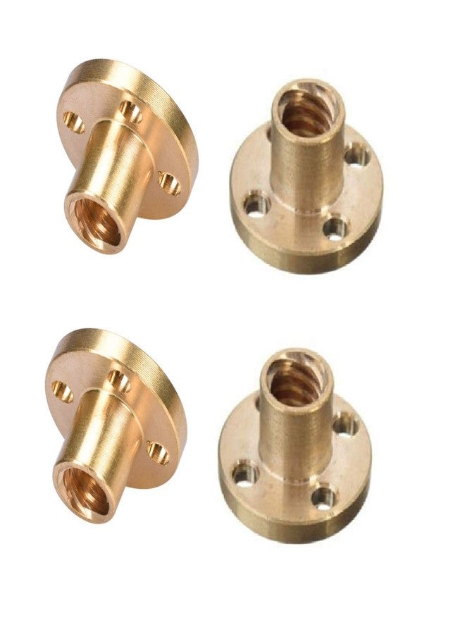 INVENTO 4Pcs M6 nut 1mm Pitch 6mm T Nut Brass round Flange Single Nut for 3D Printer CNC Robotics - Image 1