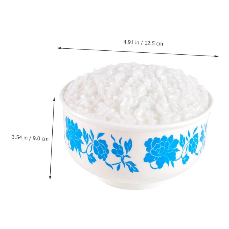 HANABASS Blue Porcelain Simulation Cooked Rice Bowl Decorative Model For Photography Props - Image 5