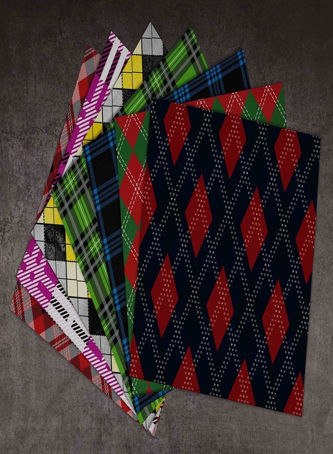Inkdotpot 25 Check & Tartan Scrapbook Paper Pad 6" x 6", Single-Sided Scrapbook Paper- Colorful Cardstock Paper Scrapbooking DIY Decorative Background Cardmaking Supplies- Journal Craft Paper - Image 5