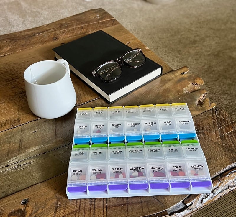 EZY DOSE 7-Day Pill Organizer with 4 Times a Day Compartments and Clear Lids - Image 4