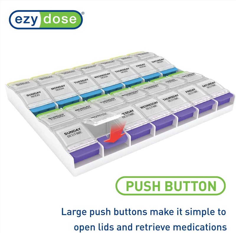 EZY DOSE 7-Day Pill Organizer with 4 Times a Day Compartments and Clear Lids - Image 5