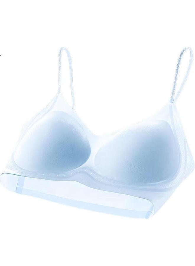 GUJIN Summer Ultra-Thin Women'S Underwear No Size Fixed Cup Bra Ice Silk Seamless Wire-Free Plus Size Bra Sports Beauty Back - Image 2