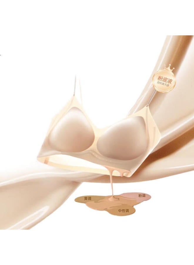 GUJIN Summer Ultra-Thin Women'S Underwear No Size Fixed Cup Bra Ice Silk Seamless Wire-Free Plus Size Bra Sports Beauty Back - Image 3