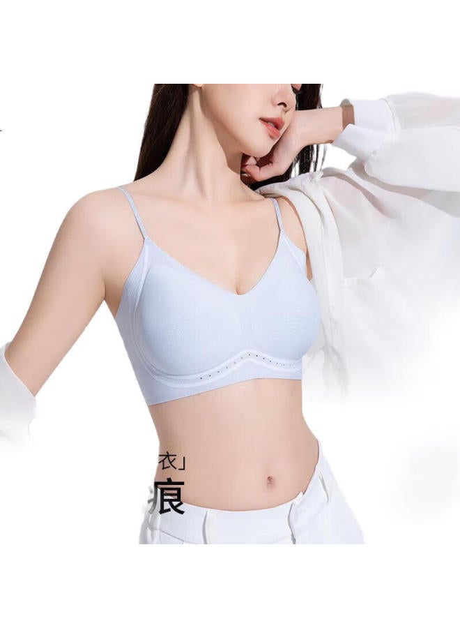 GUJIN Summer Ultra-Thin Women'S Underwear No Size Fixed Cup Bra Ice Silk Seamless Wire-Free Plus Size Bra Sports Beauty Back - Image 1