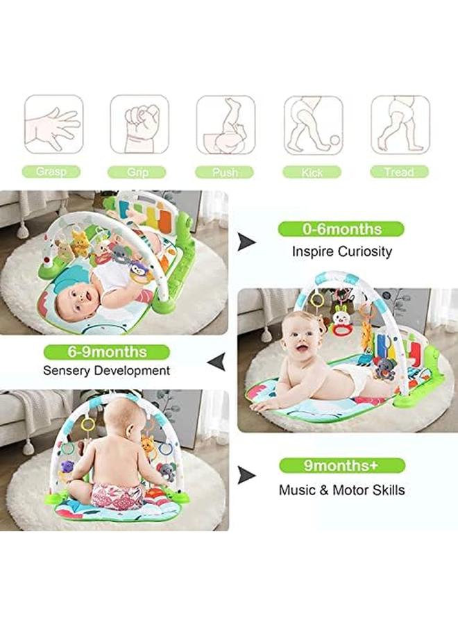 SKY-TOUCH Play Mats For Baby Gyms Kick And Play Piano Gym Mats Detachable Tummy Time Mat With Music And Lights Musical Electronic Learning Toys Activity Center For Babies And Toddlers Green - Image 3