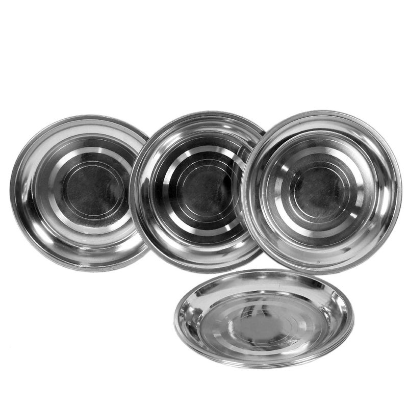 Dharam Paul Traders Stainless Steel Lightweight Dinner Plates for Regular useNavratri poojan Gifting Option for This Festive SeasonBig Size6 Piece Set - Image 2
