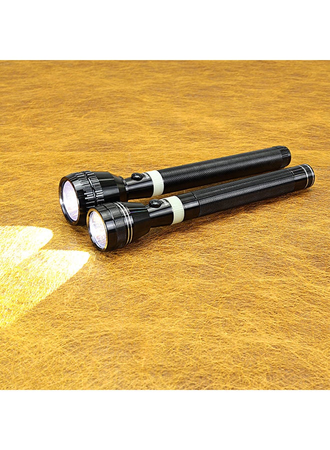 NIBEMINENT 2 Piece Portable CREE Bright Zoom Rechargeable Long Range Distance Hi Power Focus Emergency Torch Light LED Flashlight Set Black 23centimeter - Image 5