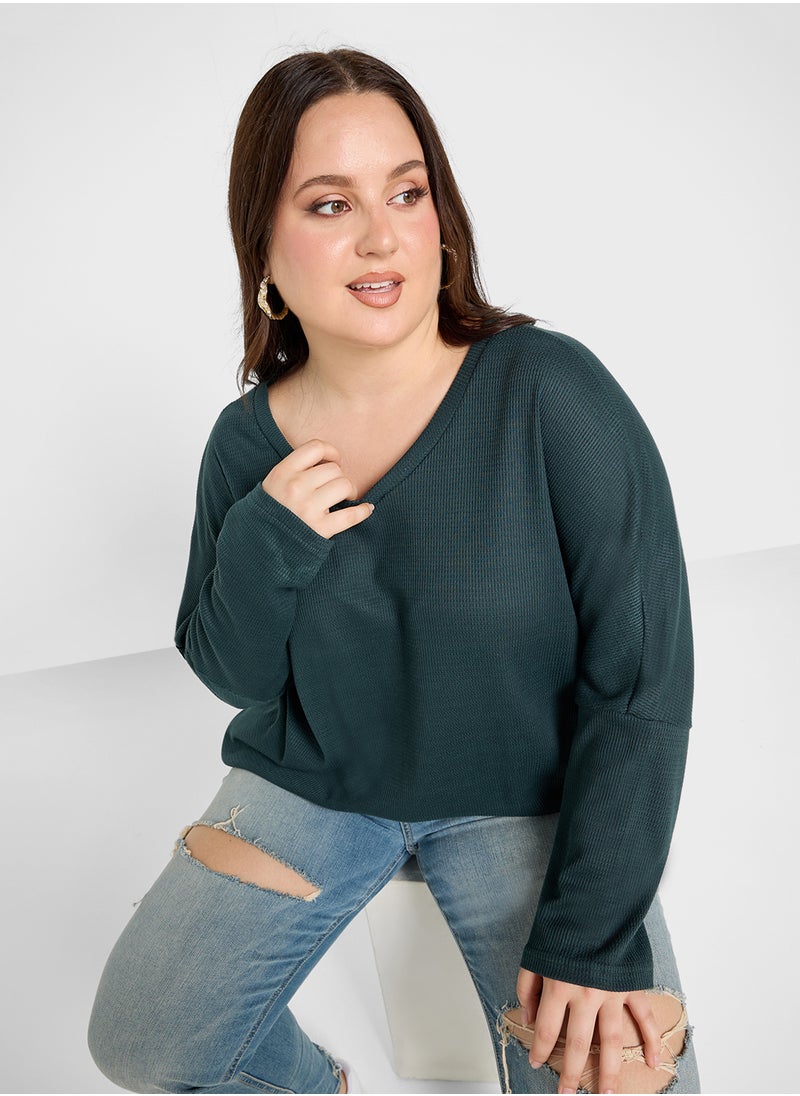Ginger Plus - V Neck Relaxed Fit Top - Image 1