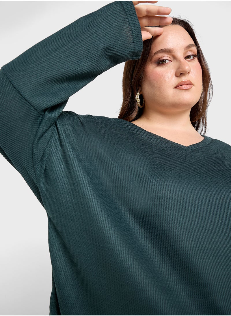 Ginger Plus - V Neck Relaxed Fit Top - Image 1