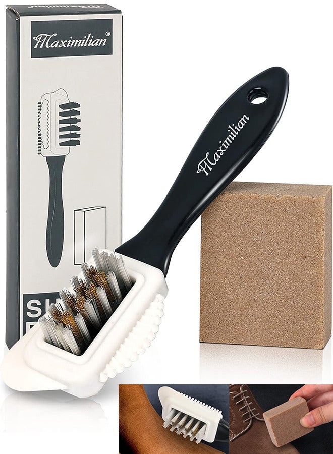Maximilian Shoe Cleaner Kit Shoe Polisher Brush with Eraser Multi-functional Shoe Brushes for Polishing Cleaning and Buffing Suede Leather Shoes Nubuck Boots - Image 1