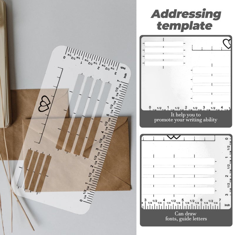 Reusable Plastic Envelope Addressing Stencil Template Set of 4 for Lettering and Card Making - Image 5