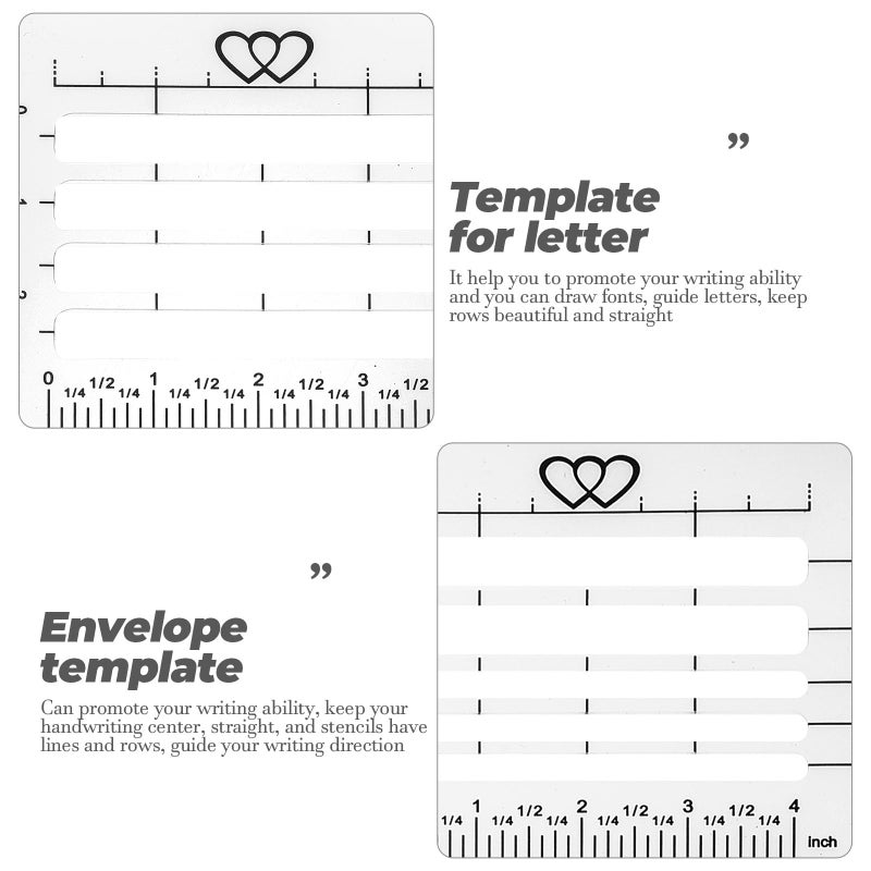 Reusable Plastic Envelope Addressing Stencil Template Set of 4 for Lettering and Card Making - Image 4