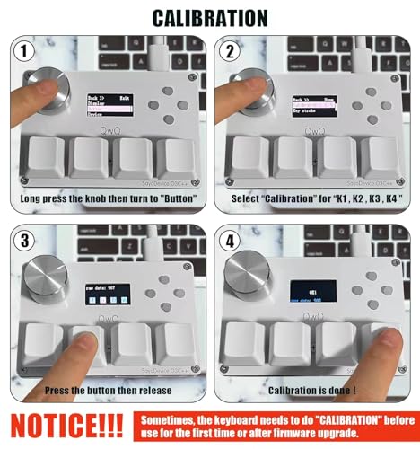 BTXETUEL SayoDevice O3C++ OSU Keyboard Rapid Trigger Hall Switches Magnetic Linear Switches Keyboard with Knob and Screen,Copy Paste,Shotcut,Macro Hotswap Mini Keypad (White) - Image 3
