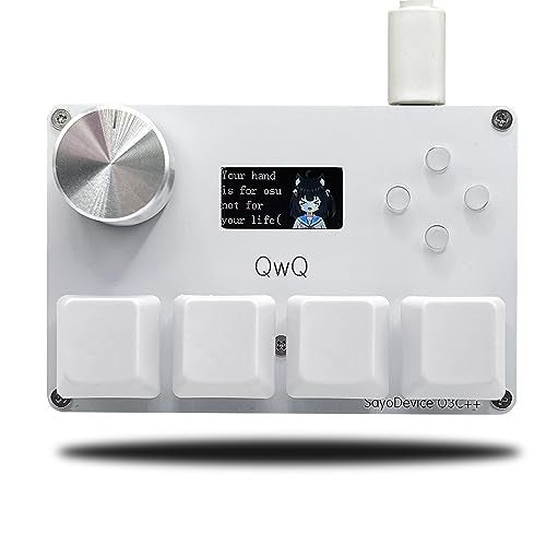 BTXETUEL SayoDevice O3C++ OSU Keyboard Rapid Trigger Hall Switches Magnetic Linear Switches Keyboard with Knob and Screen,Copy Paste,Shotcut,Macro Hotswap Mini Keypad (White) - Image 1