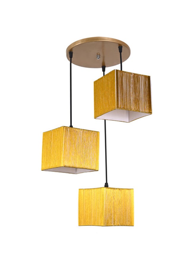 El Rawda Lighting Shabu Triple Ceiling Lamp | modern decorative LED E27 pendant light ceiling lamp hanging | suitable for any room | Color: Gold | Size: 70x43 cm