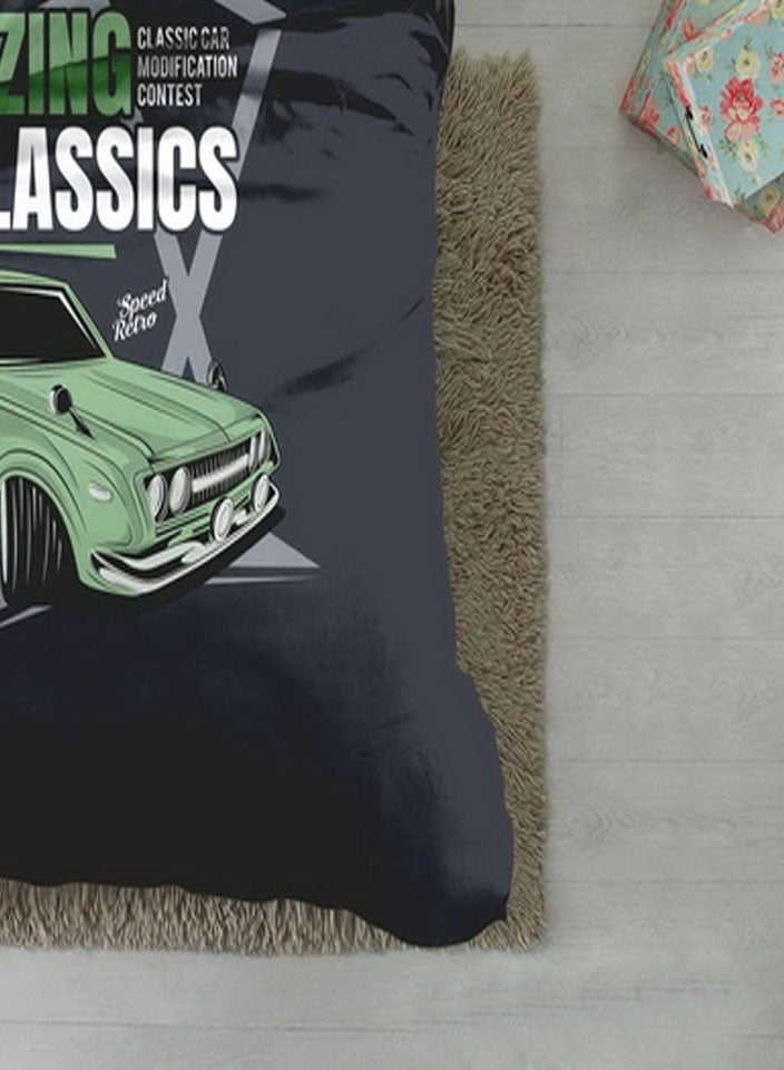 FAVORITE 4- Pieces Microfiber Children Comforter Set Twin Size Blue with Pattern Multi Colors - Image 4