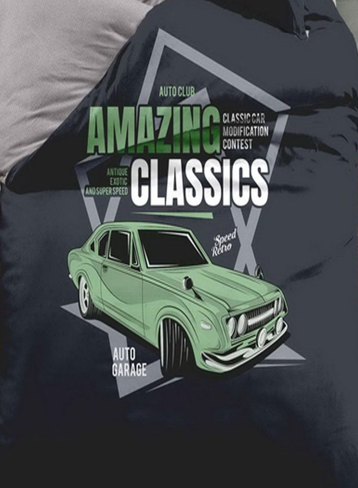 FAVORITE 4- Pieces Microfiber Children Comforter Set Twin Size Blue with Pattern Multi Colors - Image 3