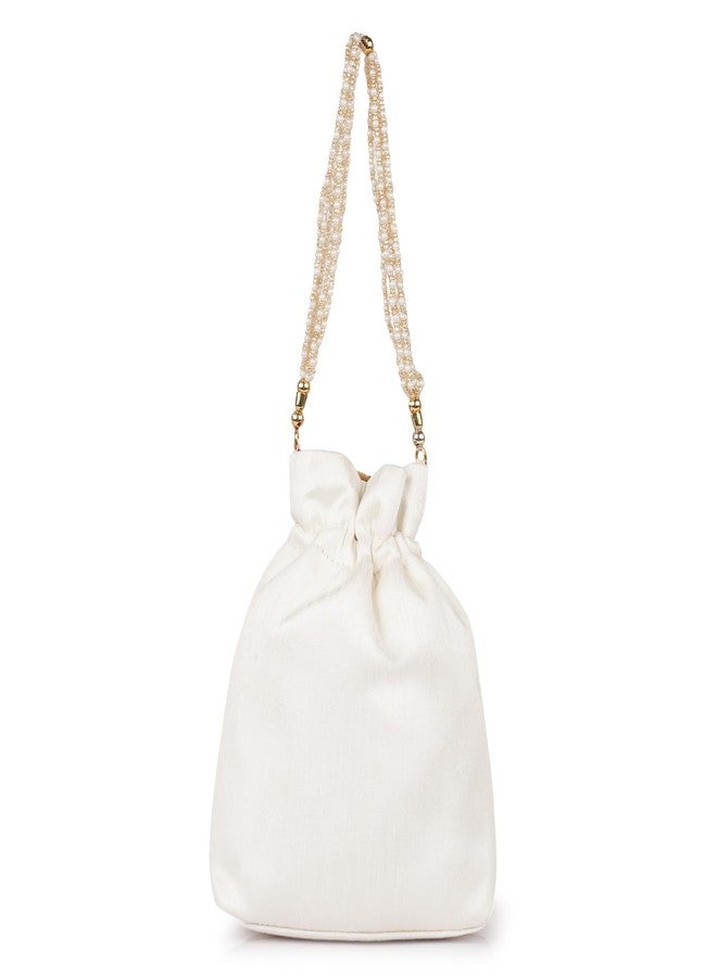 PLANX Velvet SilK Stylish Embroidery Unique Design Traditional Wedding Handheld Potli Bag For Women - Image 5