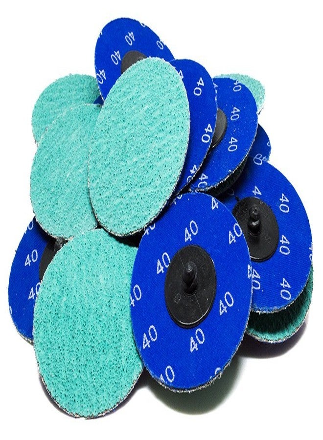 Benchmark Abrasives 3 Inch Sanding Discs Quick Change Green Zirconia, Male R Type Backing - Drill & Die Grinder Sanding Disc for Deburring Polishing Rust Remover for Metal (25 Pack) - 24 Grit - Image 1