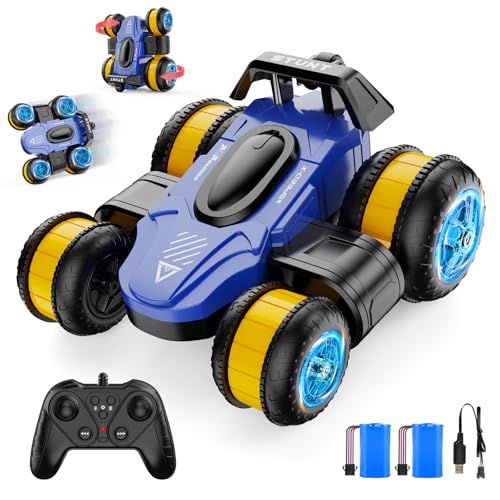 ZSYMIMRC High Speed Drift Remote Control Stunt Deformation Car Birthday Gifts for Boys and Girls 316 Years Old Bright Blue - Image 1