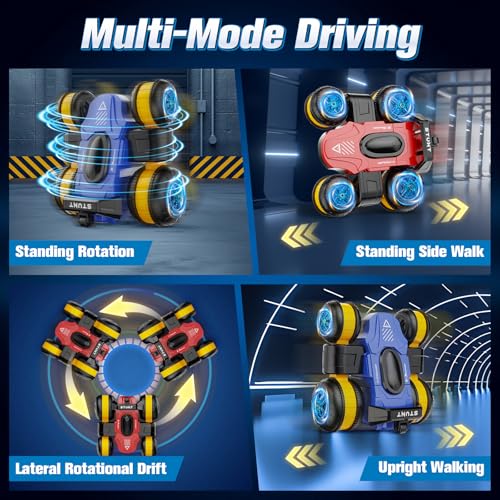 ZSYMIMRC High Speed Drift Remote Control Stunt Deformation Car Birthday Gifts for Boys and Girls 316 Years Old Bright Blue - Image 5
