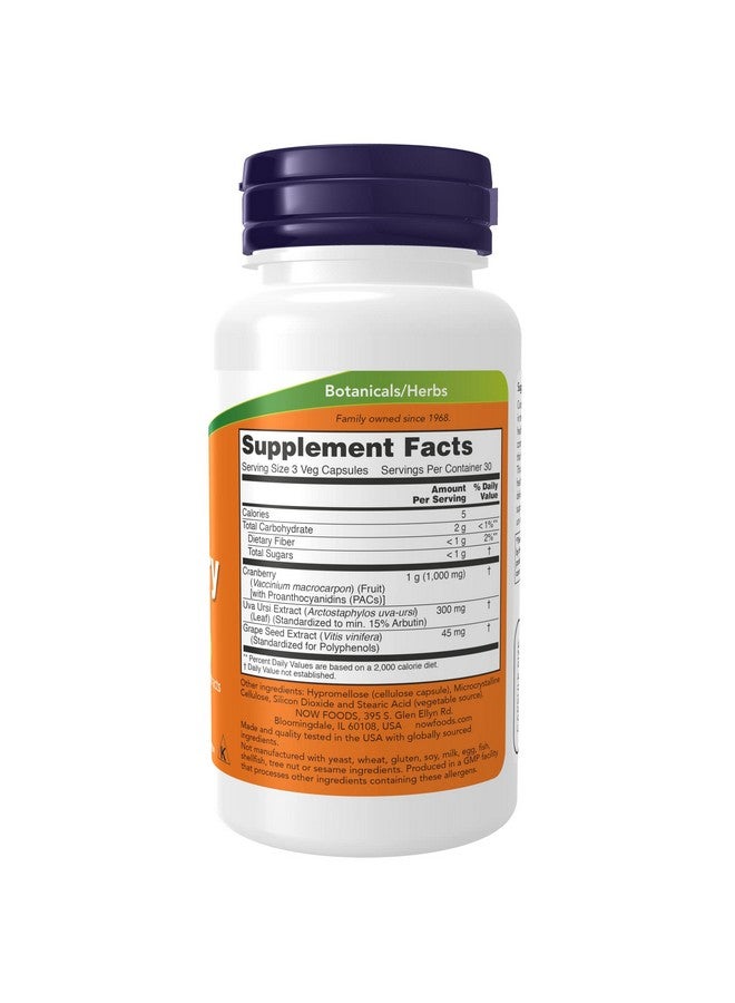 now Supplements Cranberry With Pacs Plus Uva Ursi And Grape Seed Extracts 90 Veg Capsules - Image 3