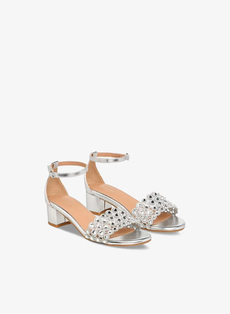 Celeste Girls Block Heel Ankle Strap Sandals Ramadan Collection