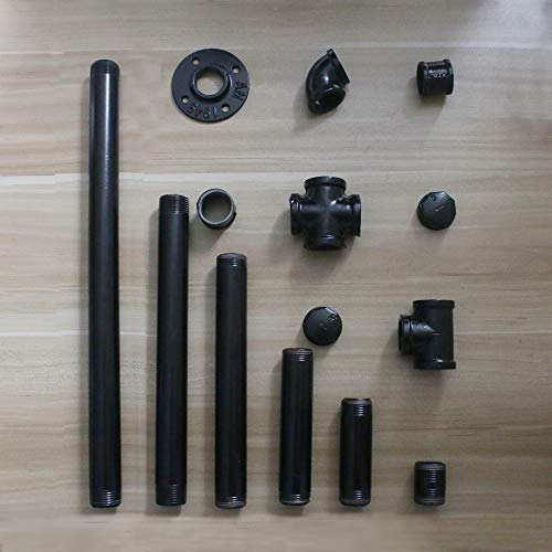 GeilSpace 1" × 10" Pre-Cut Black Metal Pipe, Industrial Steel Fits Standard One Inch Black Threaded Pipes and Fittings - Vintage DIY Industrial Shelving (1" × 10") - Image 4