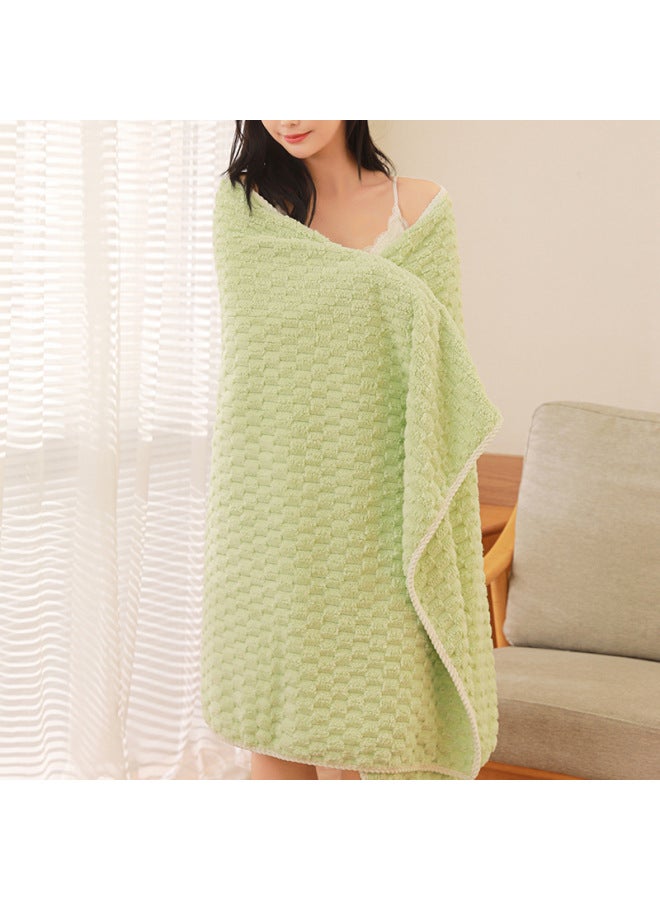 Cloud Fleece-covered Coral Fleece Bath Towel Thickened Extra-large Water Absorbing Quick-drying Household Gift Wearing Hair-free Bathrobe