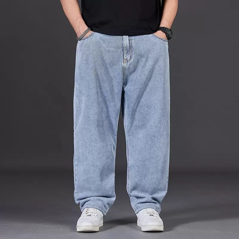 Unisex Classic Denim Jeans Loose Fit Daily Outdoor Wear - Image 1