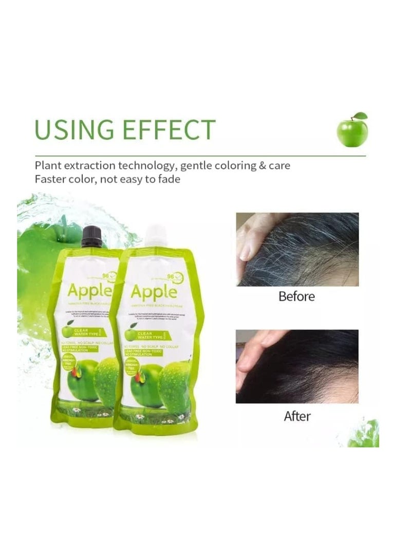 Apple Fruit Extract Ammonia-Free 92HR Long Lasting Natural Black Hair Color cream - 500ml*2 - Image 4