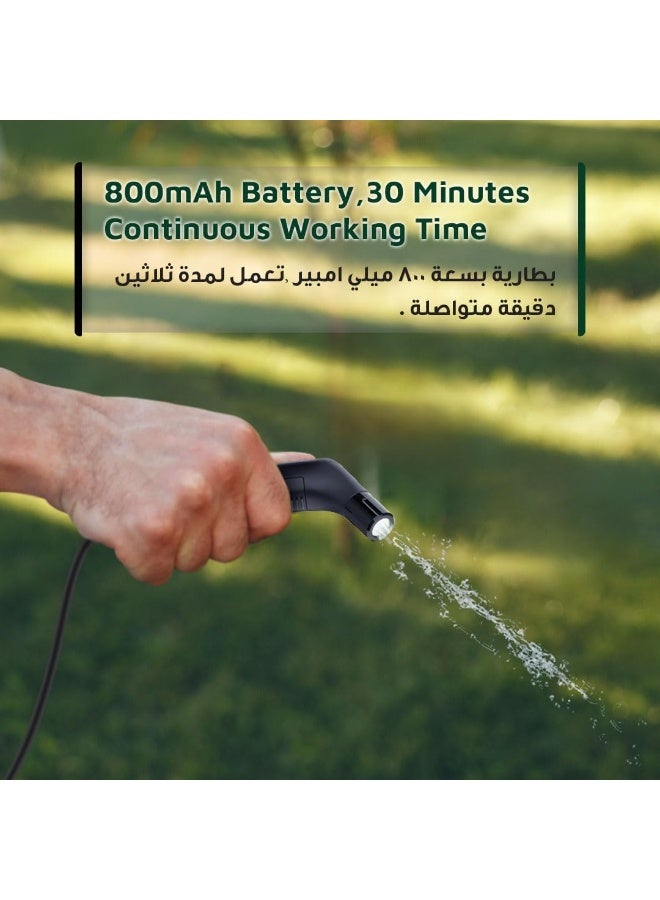 Green Lion Portable Travel Bidet With 2.3L Water Container, Long Battery Life 800mAh, IPX6 Waterproof, 1.2m Hose Length, 30 Mins Working Time, Durable Efficient & Flexible - Black - Image 5