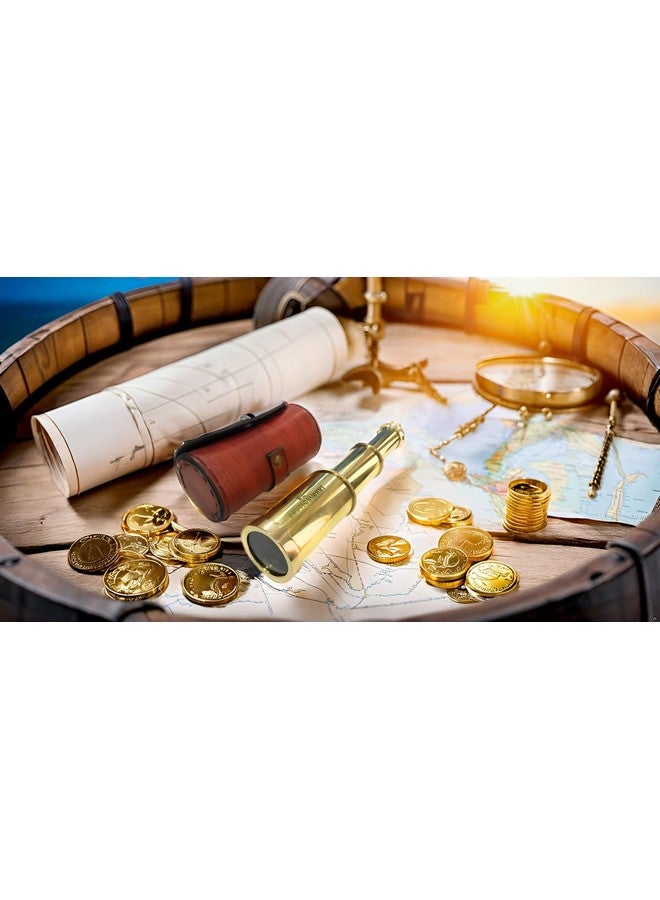 NAUTICALMART Solid Brass Handheld Telescope 6" Nautical Pirate Spy Glass With Free Case - Image 3