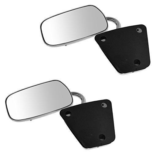 TRQ 2 Piece Driver and Passenger Side Mirror Assembly Set Manual Adjustment Non-Heated Stainless Steel Compatible with 1975-1995 Chevy G10 G20 G30 1979-1995 GMC G2500 G3500 1979-1995 G1500 G2500 G3500 - Image 3