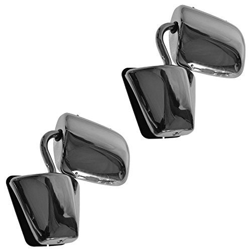 TRQ 2 Piece Driver and Passenger Side Mirror Assembly Set Manual Adjustment Non-Heated Stainless Steel Compatible with 1975-1995 Chevy G10 G20 G30 1979-1995 GMC G2500 G3500 1979-1995 G1500 G2500 G3500 - Image 4