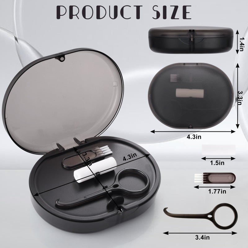 LONGMON New Double-layer Retainer Storage Case with Belt Chewing,Removal Tool,Cleaning Brush,Built in Mirror Orthodontic Retainer Case - Image 3
