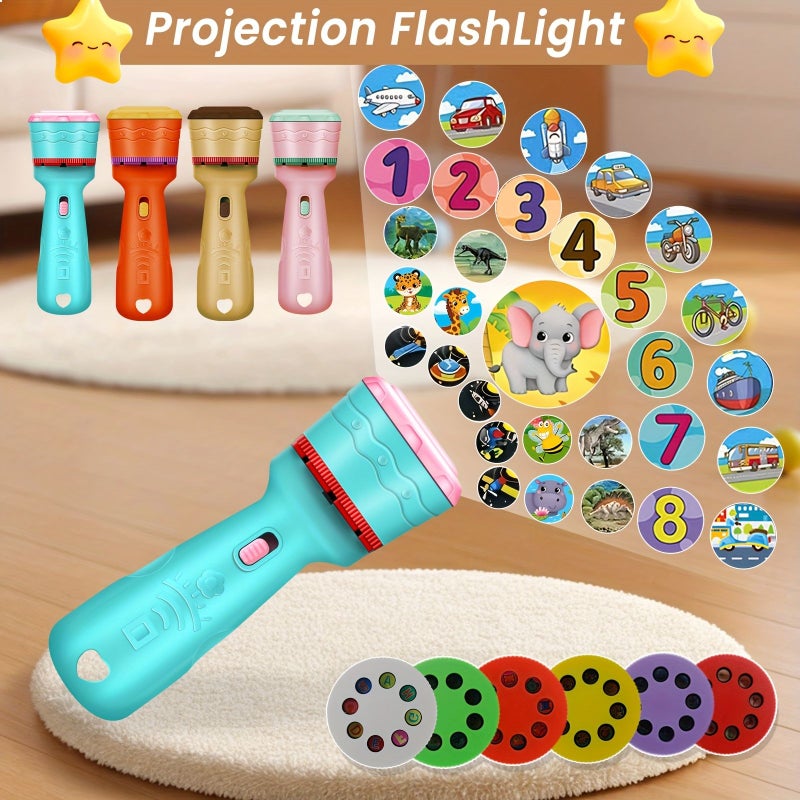 Interactive Youngsters Projection Toy With 48 Patterns Blue 6 Cards Educational Learning Aid Ages 3 Plus - Image 1