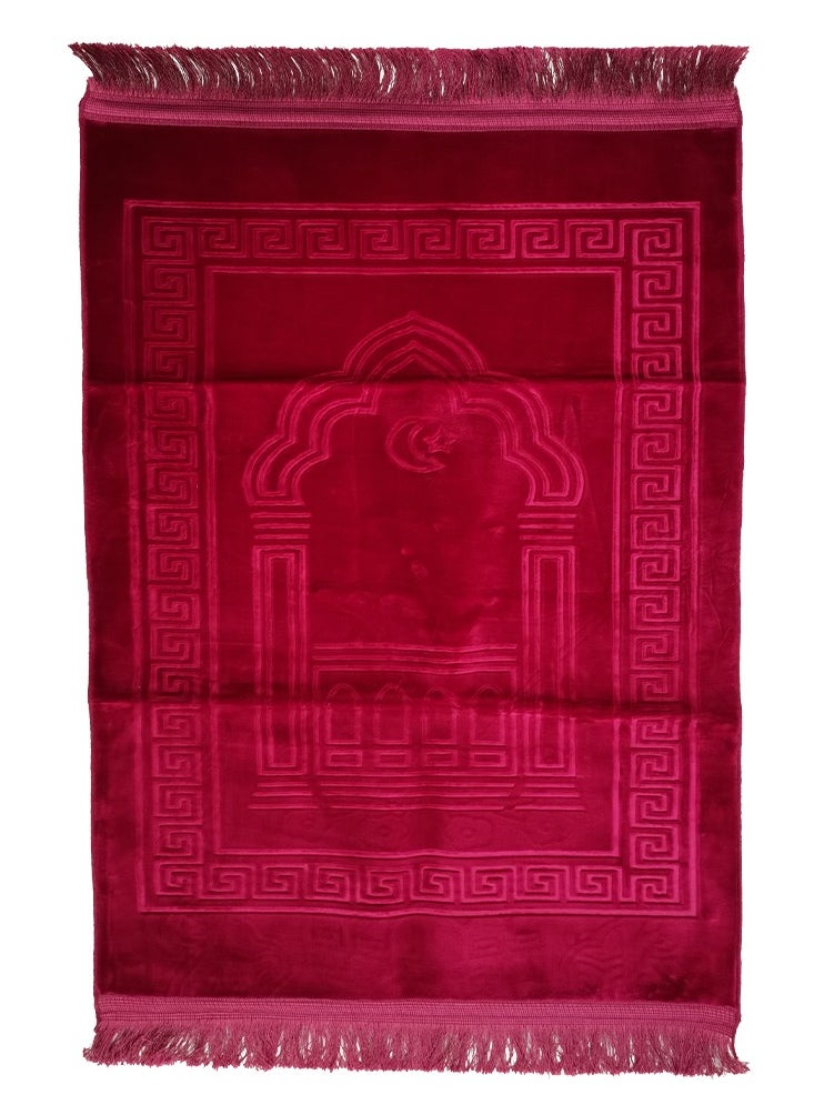 البيت لصناعة المفروشات سجادة صلاة مخملية فائقة النعومة مقاس 70×115 سم  - Image 2