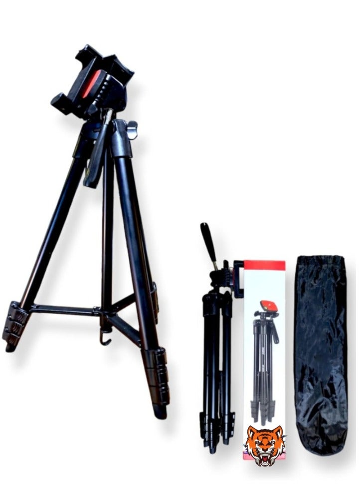TIGER "Lightweight and Versatile Tripod with Mobile Clip and Carry Bag – Ideal for Vlogging, Travel, and Live Streaming" - Image 1