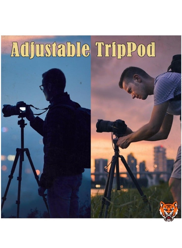 TIGER "Lightweight and Versatile Tripod with Mobile Clip and Carry Bag – Ideal for Vlogging, Travel, and Live Streaming" - Image 4