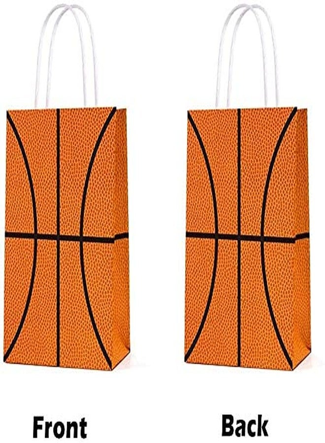 BCHOCKS 16 PCS Basketball Party Gift Bags for Basketball Party Supplies Birthday Decor Decorations, Party Favor Goody Treat Candy Bag Basketball Pattern Gift Bag, Birthday Party Supplies for Kid Adult - Image 5