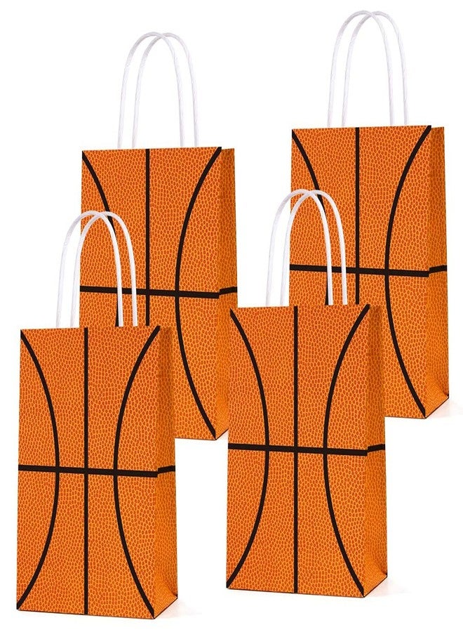 BCHOCKS 16 PCS Basketball Party Gift Bags for Basketball Party Supplies Birthday Decor Decorations, Party Favor Goody Treat Candy Bag Basketball Pattern Gift Bag, Birthday Party Supplies for Kid Adult - Image 2