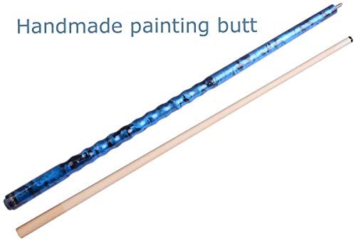 AB Earth 58 Pool CuePool Stick Ergonomic Design Hardwood Canadian Maple 13mm Tip 1821oz Billiard Cue B1SN Blue 20oz - Image 3