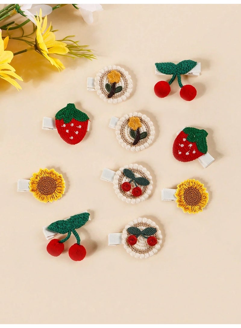 10-Piece Hair Clips Set with Assorted Designs – Perfect for Kids - Image 2