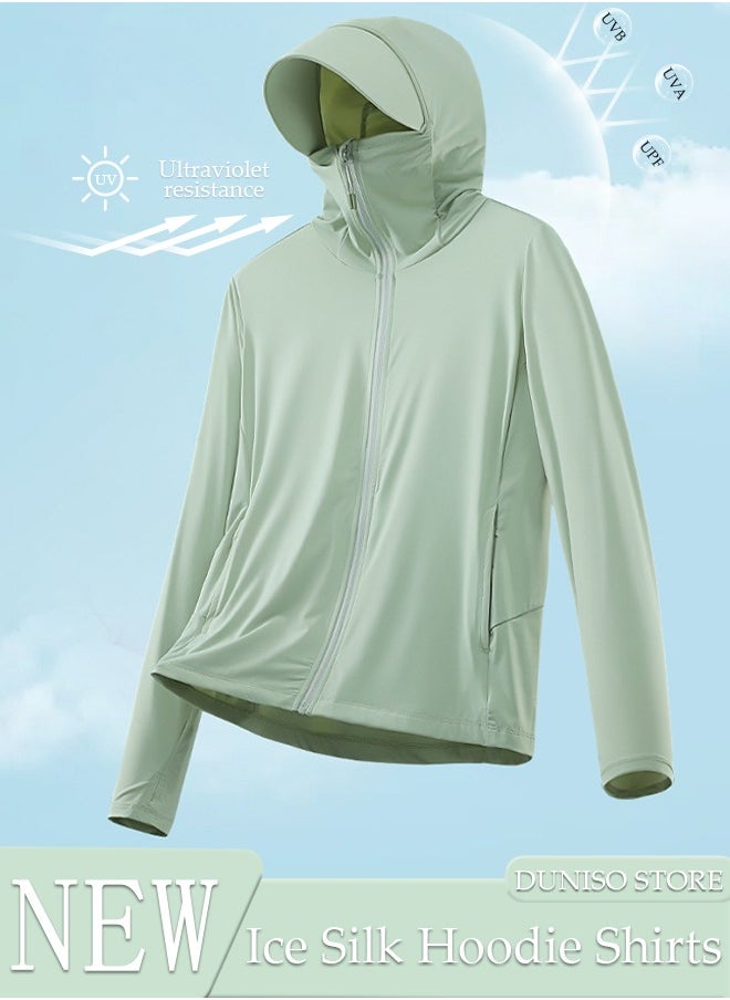 DUNISO Lightweight Sun Protection Clothing For Men, UPF 50+ Long Sleeve Sun Protection Hoodie Shirt , Long Sleeve Ice Silk Hoodie Shirts for Outdoor Climbing Hiking  - Image 1